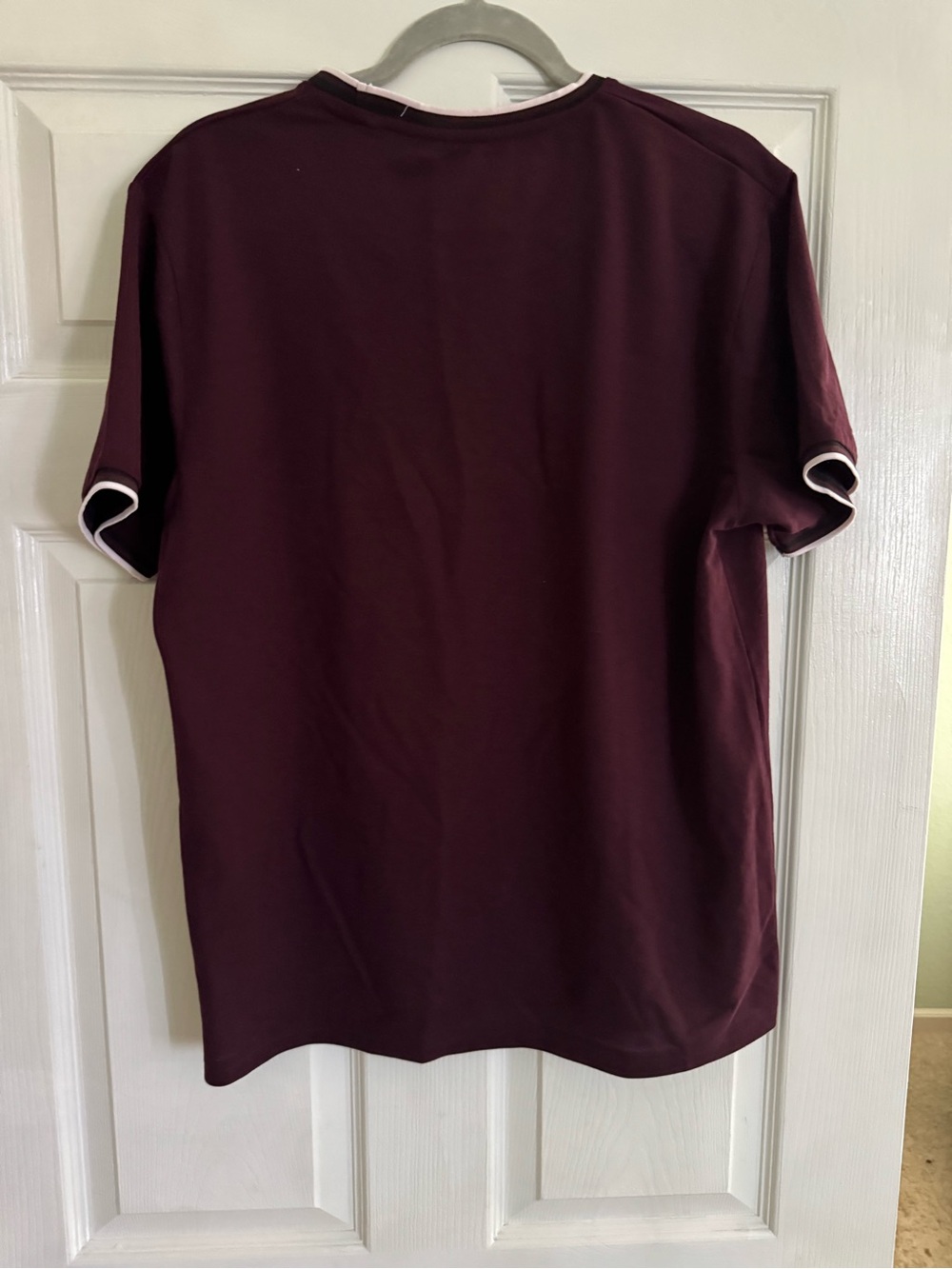 Denim & Flower Men's Burgundy Short-Sleeve Tee with Contrast Trim